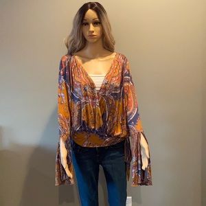 Free People wrap blouse